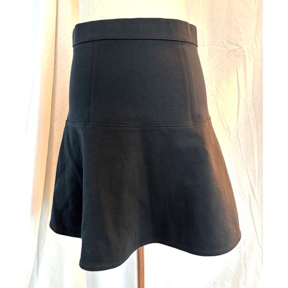 Size 4 Madewell Black Skirt Cotton Blend Fit Through the Hip With Flare Unlined - Picture 1 of 4